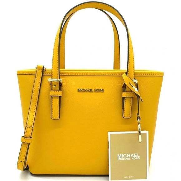 Michael Kors Xsmall Top Zip Tote Crossbody Bag Jasmine Yellow (NWT) - Picture 1 of 8